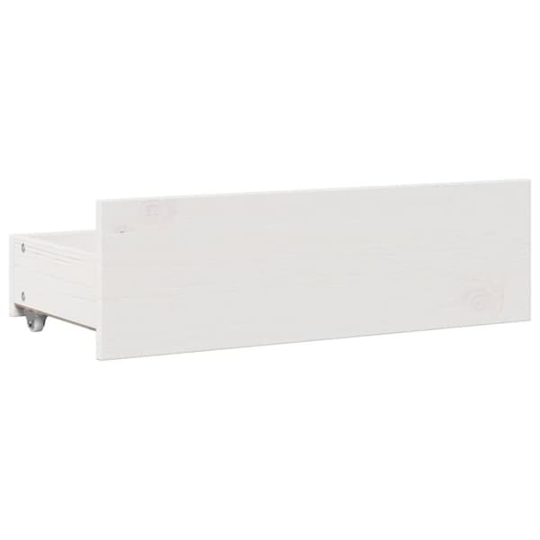 vidaXL Sengeramme uten madrass med skuffer hvit 180x200 cm heltre furu