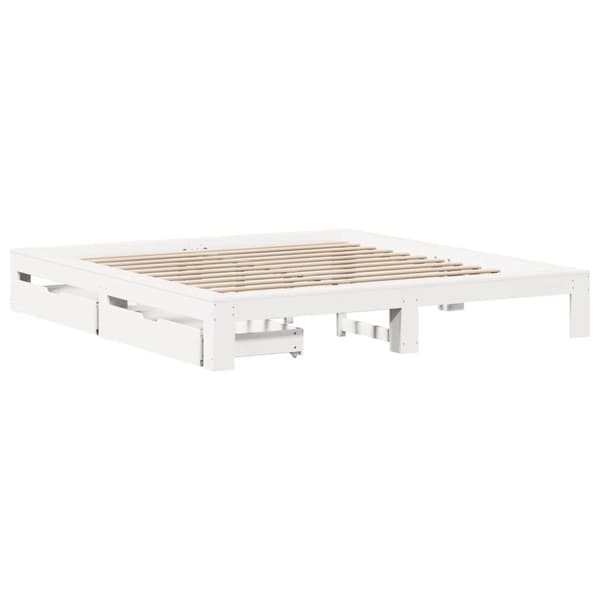 vidaXL Sengeramme uten madrass hvit 180x200 cm heltre furu