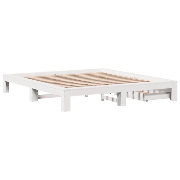 vidaXL Sengeramme uten madrass hvit 180x200 cm heltre furu