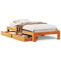Miniatyrbilde 3 av 11: vidaXL Sengeramme uten madrass voksbrun 75x190 cm heltre furu