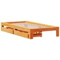 Miniatyrbilde 4 av 11: vidaXL Sengeramme uten madrass voksbrun 75x190 cm heltre furu