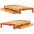 Miniatyrbilde 10 av 11: vidaXL Sengeramme uten madrass voksbrun 75x190 cm heltre furu