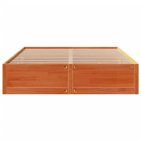 vidaXL Sängynrunko ei patjaa laatikot vahanrusk 180x200 cm täysi mänty