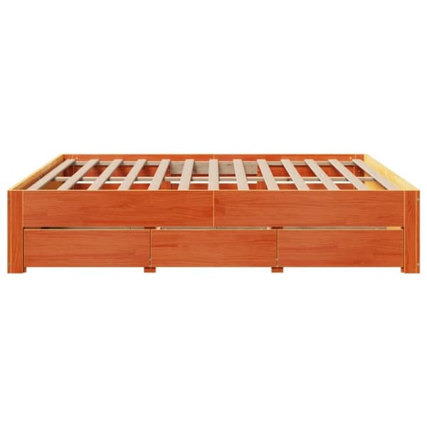 vidaXL Sängynrunko ei patjaa laatikot vahanrusk 180x200 cm täysi mänty