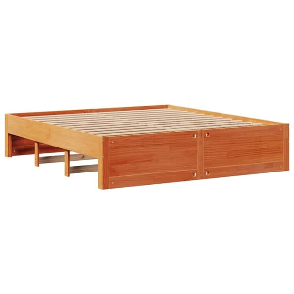 vidaXL Sängynrunko ei patjaa laatikot vahanrusk 180x200 cm täysi mänty