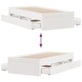 Miniatyrbilde 11 av 11: vidaXL Sengeramme uten madrass med skuffer hvit 90x190 cm heltre furu