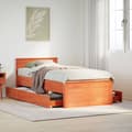 Miniatyrbilde 2 av 11: vidaXL Sengeramme uten madrass med hodegavl brun 75x190 cm heltre furu