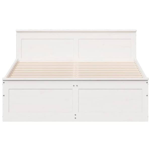 vidaXL Sengeramme uten madrass med hodegavl hvit 150x200cm heltre furu