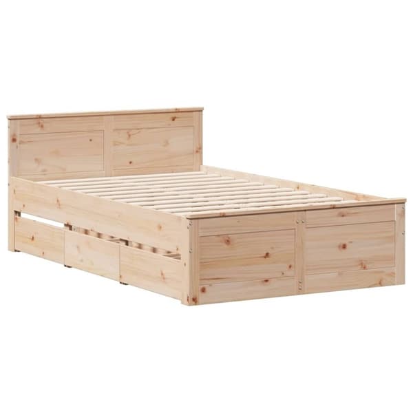 vidaXL sengeramme m. sengegavl 120x200 cm uden madras massivt fyrretræ