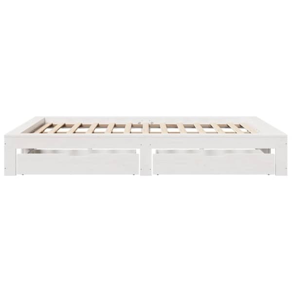 vidaXL sengeramme uden madras 140x190 cm massivt fyrretræ hvid