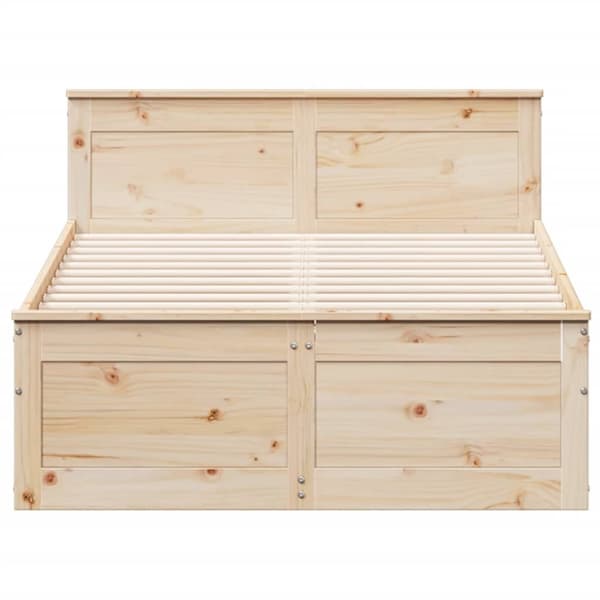 vidaXL Sengeramme uten madrass med hodegavl 120x200 cm heltre furu