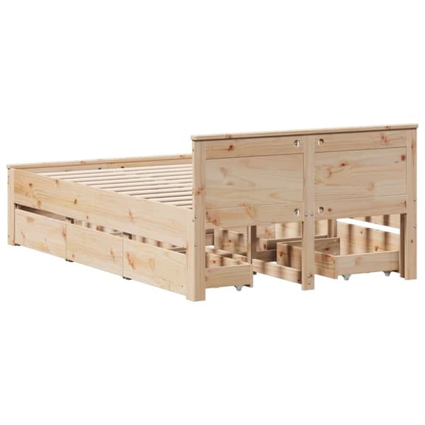 vidaXL Sengeramme uten madrass med hodegavl 120x200 cm heltre furu