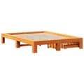 Miniatyrbilde 9 av 11: vidaXL Sengeramme uten madrass voksbrun 140x190 cm heltre furu