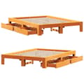 Miniatyrbilde 10 av 11: vidaXL Sengeramme uten madrass voksbrun 140x190 cm heltre furu