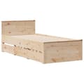 Miniatyrbilde 4 av 11: vidaXL Sengeramme uten madrass med hodegavl 100x200 cm heltre furu