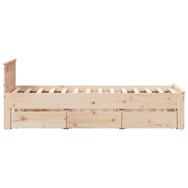 vidaXL Sengeramme uten madrass med hodegavl 100x200 cm heltre furu
