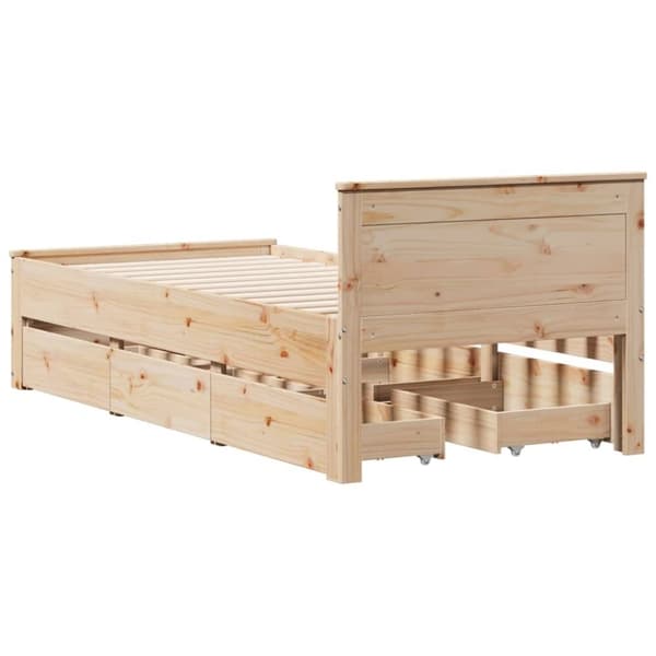 vidaXL Sengeramme uten madrass med hodegavl 100x200 cm heltre furu