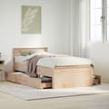 Miniatyrbilde 2 av 11: vidaXL Sengeramme uten madrass med hodegavl 100x200 cm heltre furu