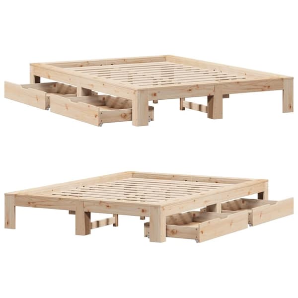 vidaXL Sengeramme uten madrass 150x200 cm heltre furu