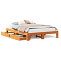 Miniatyrbilde 3 av 11: vidaXL Sengeramme uten madrass brun 150x200 cm heltre furu