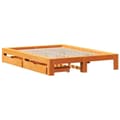 Miniatyrbilde 4 av 11: vidaXL Sengeramme uten madrass brun 150x200 cm heltre furu