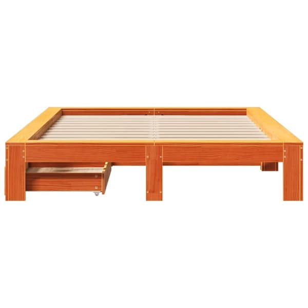 vidaXL Sengeramme uten madrass brun 150x200 cm heltre furu
