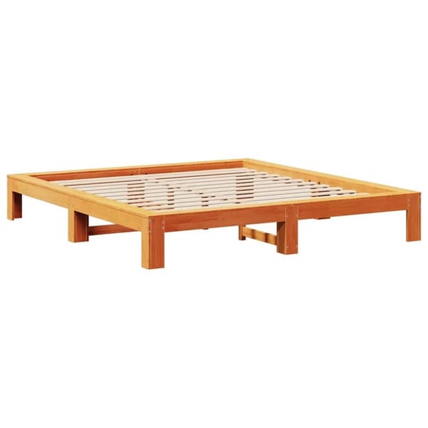 vidaXL Sengeramme uten madrass brun 150x200 cm heltre furu