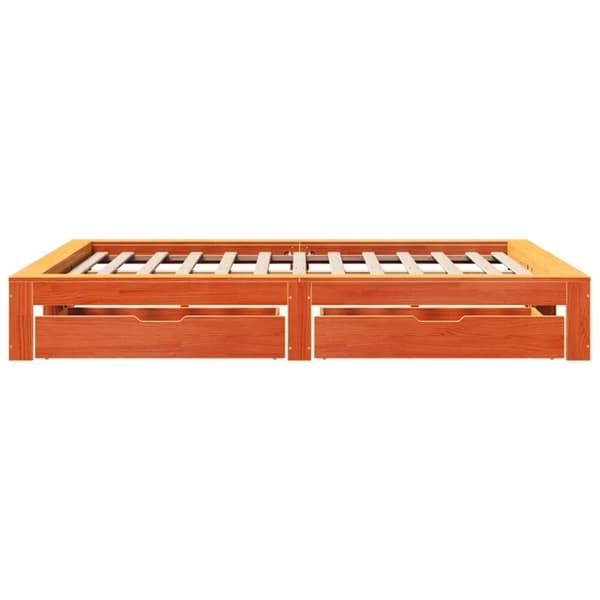 vidaXL Sengeramme uten madrass brun 150x200 cm heltre furu