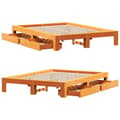Miniatyrbilde 10 av 11: vidaXL Sengeramme uten madrass brun 150x200 cm heltre furu