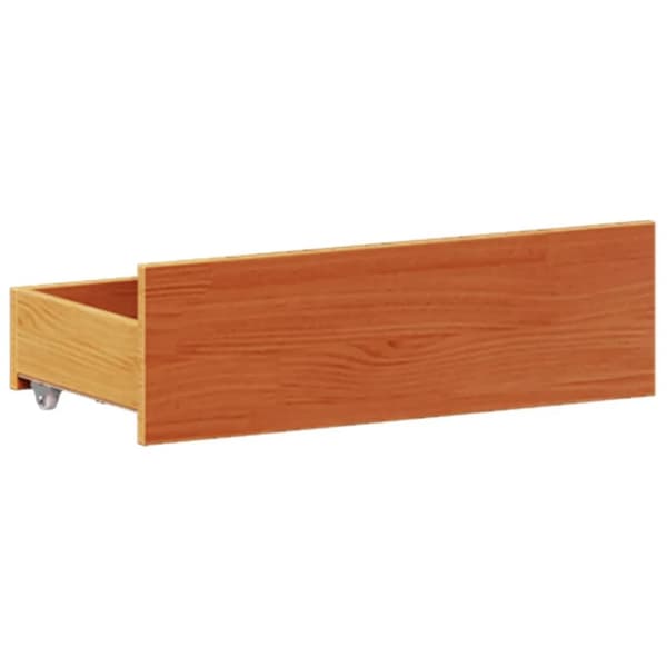 vidaXL Sängynrunko ilman patjaa vahanruskea 135x190 cm täysi mänty