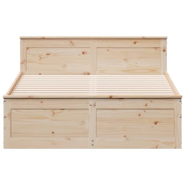 vidaXL Sengeramme uten madrass med hodegavl 140x200 cm heltre furu