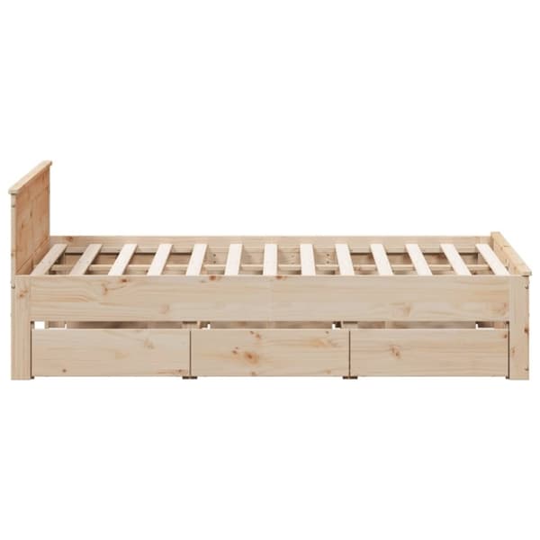 vidaXL Sengeramme uten madrass med hodegavl 140x200 cm heltre furu