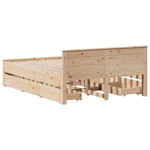 vidaXL Sengeramme uten madrass med hodegavl 140x200 cm heltre furu