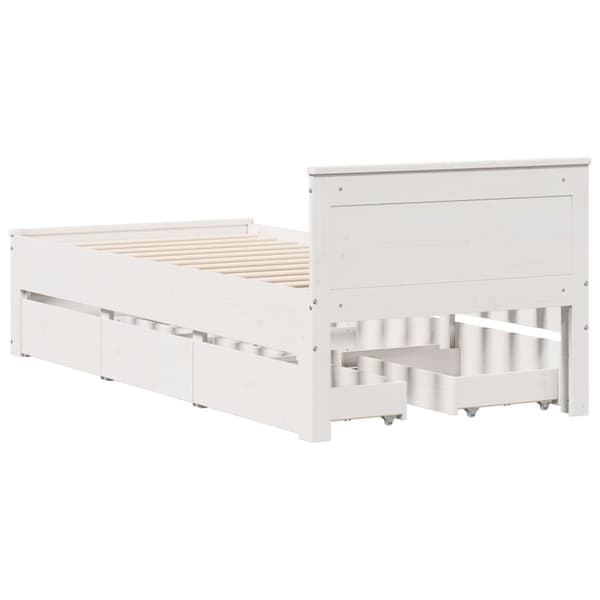 vidaXL Sengeramme uten madrass med hodegavl hvit 90x190 cm heltre furu