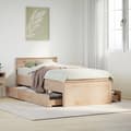 Miniatyrbilde 2 av 11: vidaXL Sengeramme uten madrass med hodegavl 75x190 cm heltre furu