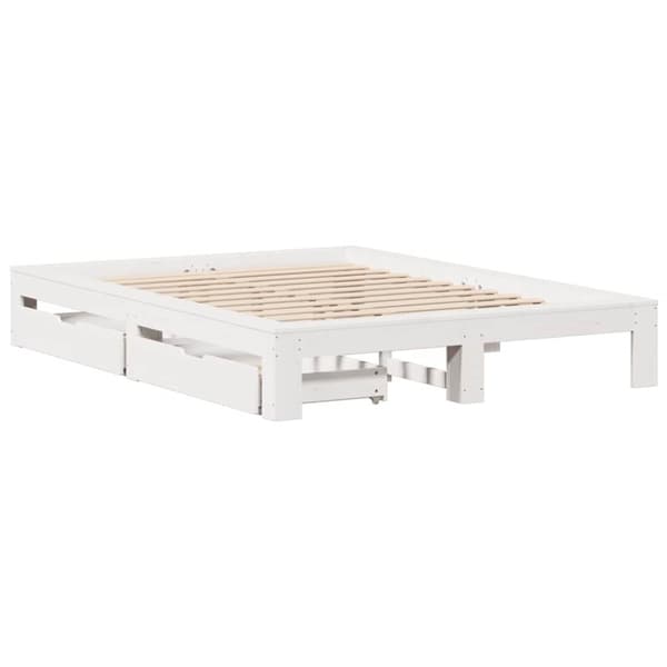 vidaXL Sengeramme uten madrass hvit 160x200 cm heltre furu
