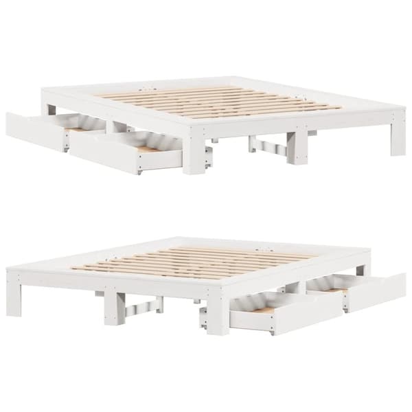 vidaXL Sengeramme uten madrass hvit 160x200 cm heltre furu