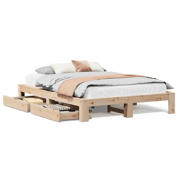 vidaXL sengeramme uden madras 160x200 cm massivt fyrretræ