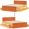 Miniatyrbilde 11 av 11: vidaXL Sengeramme uten madrass med hodegavl brun 140x190cm heltre furu