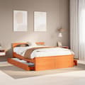 Miniatyrbilde 2 av 11: vidaXL Sengeramme uten madrass med hodegavl brun 140x190cm heltre furu