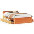 Miniatyrbilde 1 av 11: vidaXL Sengeramme uten madrass med hodegavl brun 140x190cm heltre furu