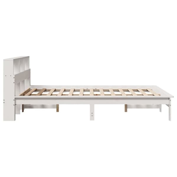vidaXL Sängynrunko ilman patjaa valkoinen 135x190 cm täysi mänty