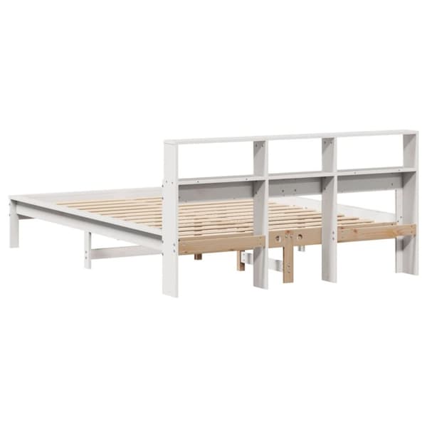 vidaXL Sängynrunko ilman patjaa valkoinen 135x190 cm täysi mänty