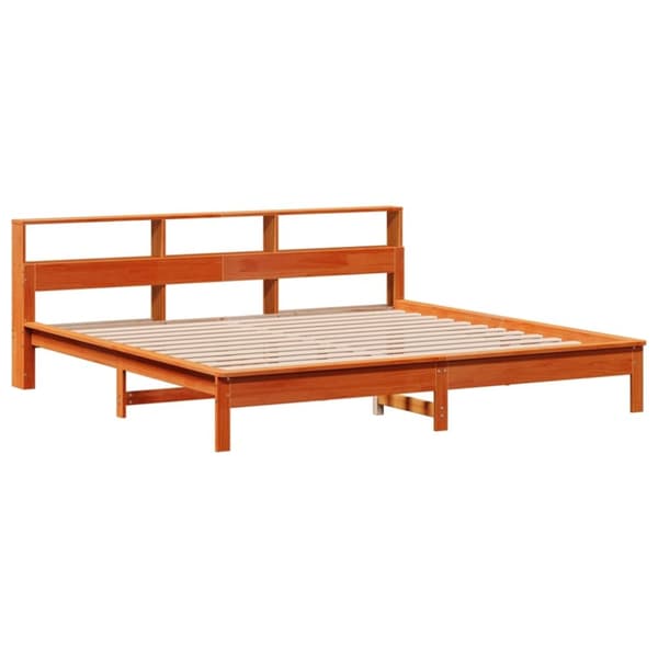 vidaXL Sengeramme uten madrass voksbrun 200x200 cm heltre furu