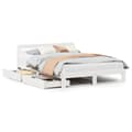 Miniatyrbilde 3 av 11: vidaXL Sengeramme uten madrass hvit 150x200 cm heltre furu