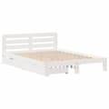 Miniatyrbilde 4 av 11: vidaXL Sengeramme uten madrass hvit 150x200 cm heltre furu