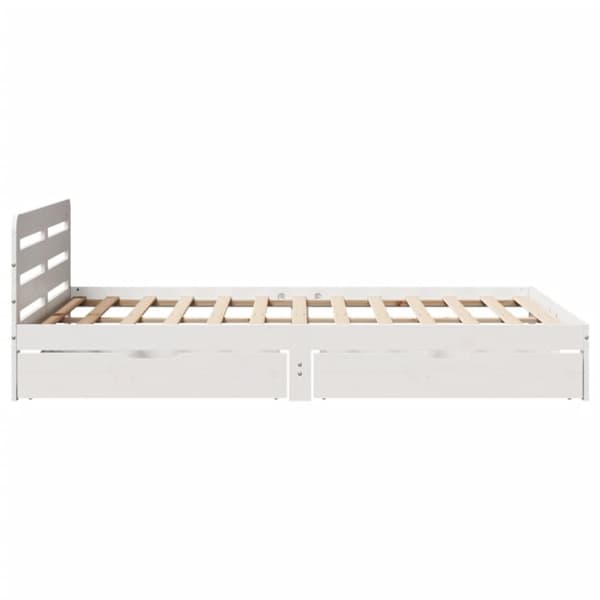vidaXL Sengeramme uten madrass hvit 150x200 cm heltre furu