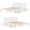 Miniatyrbilde 10 av 11: vidaXL Sengeramme uten madrass hvit 150x200 cm heltre furu