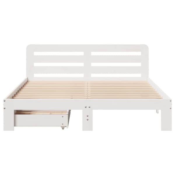 vidaXL Sengeramme uten madrass hvit 120x200 cm heltre furu