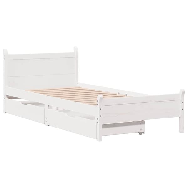 vidaXL Sengeramme uten madrass hvit 90x190 cm heltre furu